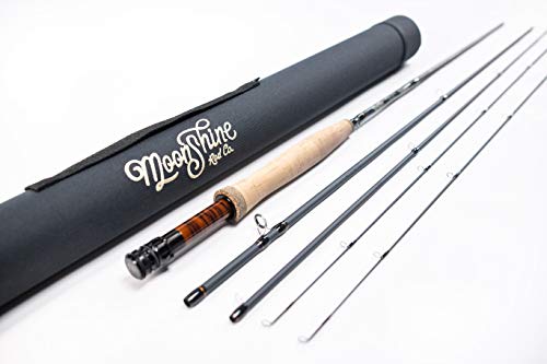Moonshine Rod Company Fly Fishing Rod with Carrying Case and Extra Rod Tip - size: 5WT- 9', style: Freshwater Fishing