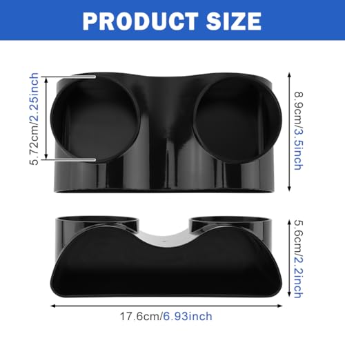 Aquarium Cave Hideout Tunnel, 2-Hole Under Gravel Fish Tank Hide, Black Plastic, 7 x 3.5 x 2.25 in, 2.25 in Openings, Fish and Shrimp Cave Decor