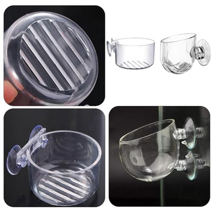 4Pcs Aquarium Plant Planter, Acrylic Fish Tank Plants Holder, Aquarium Decoration Plant Cup with Suction Cups for Fishes Tank Ornament Aquarium Décor Plastic Plants Fish and Aquatic Pets, (2",1.5")