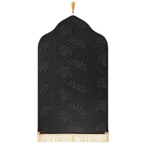 haozaikeji Muslim Prayer Rug Islamic Turkish Prayer Mat Thick Soft Janamaz Sajada Rug Praying Carpet for Ramadan Eid Travel - color: Coffee, size: M 19.69*35.43 inch (50*90cm)