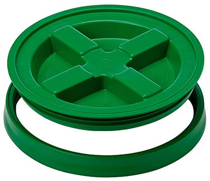 6 Gallon Food Grade Bucket Pail with Green Air Tight Screw on Lid (Pack of 2) BPA Free Made in USA Container