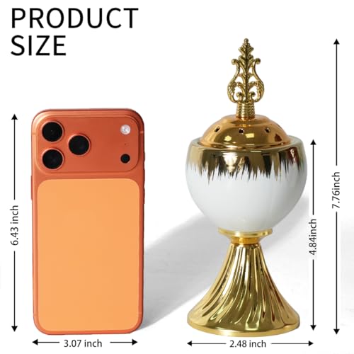 Bakhoor Incense Burner Holder 7.76in Height Stable Ceramic Incense Burner - size: Style A