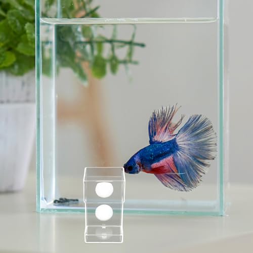 Mipcase Automatic Fish Feeder Tube for Aquarium Tank Acrylic Floating Fish Food Dispenser with Holder Anti-Scattering Sinking Feeding Device for Shrimp Supplies