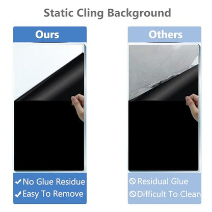 XCNO Black Aquarium Background Fish Tank Film, Static Cling, 47.2 x 17.7 in | Glue-Free, Thickened Waterproof Vinyl, Total Light Blockout, Makes Fish Colors Pop, Easy to Install and Remove, Reusable - size: 47.2" x 17.7" In