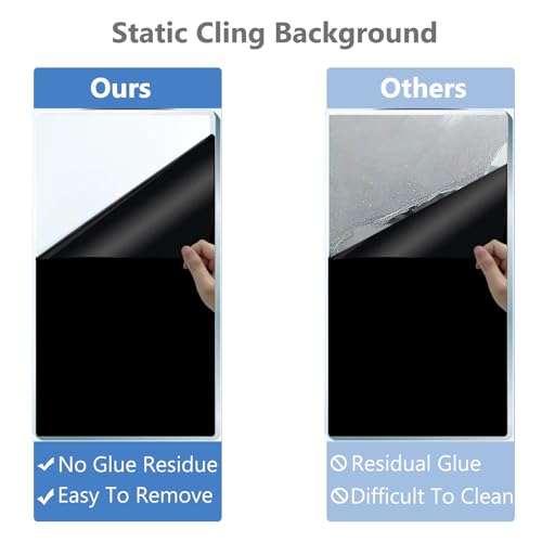 XCNO Black Aquarium Background Fish Tank Film, Static Cling, 31.5 x 17.7 in | Glue-Free, Thickened Waterproof Vinyl, Total Light Blockout, Makes Fish Colors Pop, Easy to Install and Remove, Reusable - size: 31.5" x 17.7" In