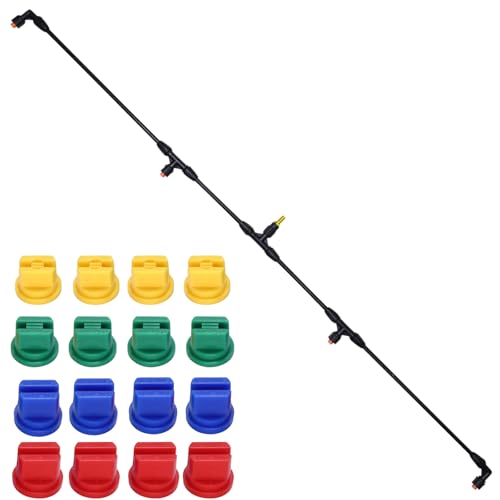 Sprayer Boom Wand with 4 Flow Rate Nozzles -Wide-Coverage Agricultural & Lawn Spray Attachment for Tractors/UTVs