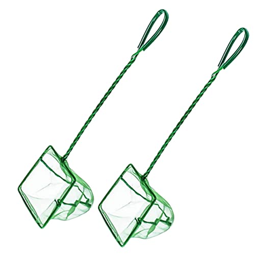 Abaodam 2Pcs Fishing Net Aquarium Fish Net with Soft Mesh for Catching for Stream River and Lake Fishing