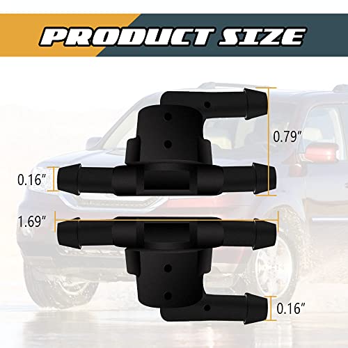 HAOBO 2PCS Wiper Washer Windshield Check Valve Replacement for Most Vehicles, Automotive Accessories Spray Jet Kit for Front Windshield Wiper Washer Nozzles Replaces OEM #85321-28020