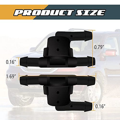 HAOBO 2PCS Wiper Washer Windshield Check Valve Replacement for Most Vehicles, Automotive Accessories Spray Jet Kit for Front Windshield Wiper Washer Nozzles Replaces OEM #85321-28020