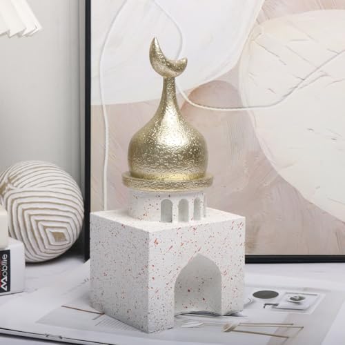Islamic Cultural Decor Collection - Handcrafted Resin Mosque Models & Tower Ornaments for Home/Office Display Ramadan Decoration (Tower 2) - style: tower 2