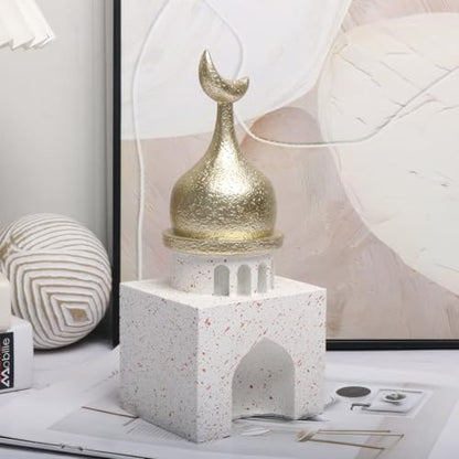 Islamic Cultural Decor Collection - Handcrafted Resin Mosque Models & Tower Ornaments for Home/Office Display Ramadan Decoration (Tower 2) - style: tower 2
