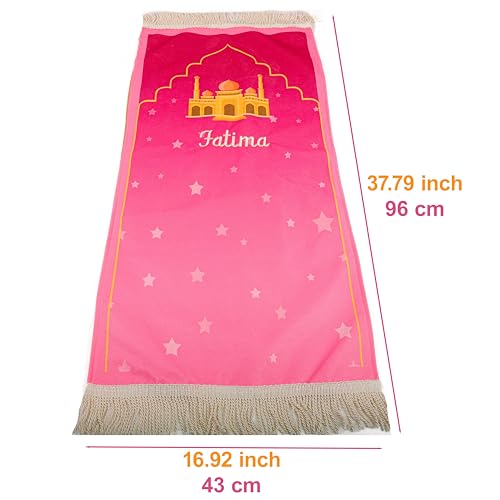 IEF Personalized Prayer Rug Prayer Beads Quran Islamic Gift Set, Ramadan Eid Hajj Umrah Birthday Anniversary Graduation Gift for Girls and Boys (Model-7, Girl) - color: Model-7