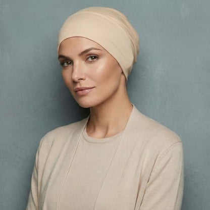 3 Pcs Women Hijab Undercap, Non Slip Hijab Cap, Solid Color Undercap Under Scarf for Women (Black, White, Khaki)