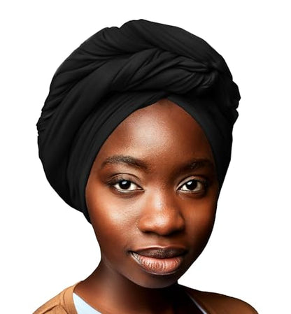Women Cotton Jersey Hijab Scarves Muslim Shawls Turban Head Scarf Wraps Long 78" x 30" - color: Black