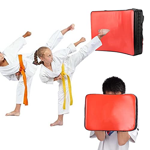 Taekwondo Curved Foot Target, Ergonomically Designed Muay Thai Pad for Training, Curved Kickboxing Strike Shield for Martial Arts, Taekwondo, Karate - color: Red