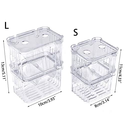 Clear Double Layer Fish Breeding Isolation Box for Aquarium, Small Fry Hatchery Incubator with Suction Cups, Protects Newborn Fish
