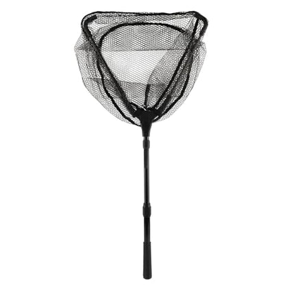 Telescoping Fishing Net, Extendable Aluminum Frame Net with Belt Clip, Triangle Fish Net, Knotless Nylon Mesh for Freshwater/Saltwater, Foldable Fish Net for Catch and Release