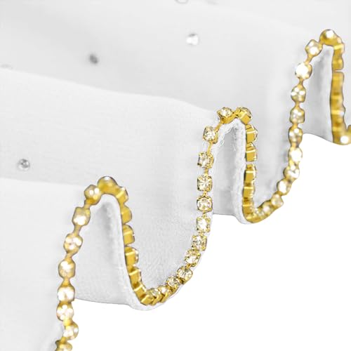 Hijab Scarf for Women Soft Chiffon Rhinestone Long Scarf Shawl Fashion Muslim Hijab Head Wrap Scarves - color: White