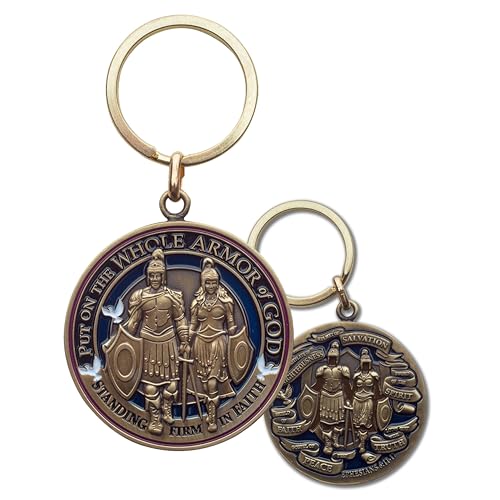 Armor Coin & Emblem - Armor of God - Divine Protection Key Chain – A Commemorative Christian Symbol of Faith, Strength, and Perfect Religious Gift Idea - Collector Item