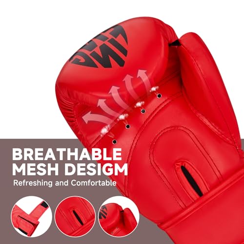 Kids Boxing Gloves, Youth Boxing Training Gloves for Kids Boys and Girls, 4oz & 6oz Fighting Gloves, Punching Bag Kickboxing Thai Mitts MMA Training Sparring Gloves - color: Red, size: 4oz