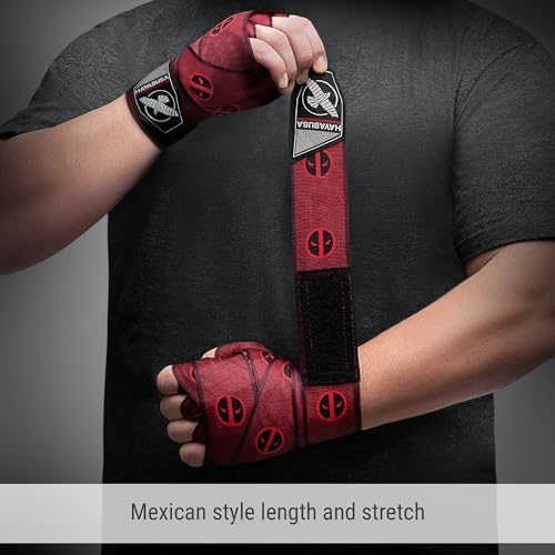 Hayabusa Marvel Hero Elite Mexican Style Boxing Hand Wraps for Men & Women - color: Deadpool