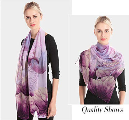 Acotavie Scarfs for Women Lightweight Fashion Scarves Print Floral Pattern Scarf Shawl Wraps - color: W02