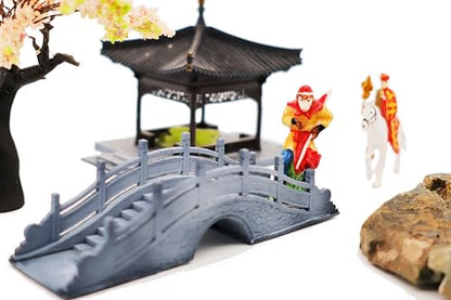 KARESANSUI Mini Bridge for Aquarium - Terrarium Decor, Chinese Architecture Diorama, Fairy Garden Accessories, Paludarium Decor, Zen Garden Kit, Miniature Pagoda, Shelf Decor