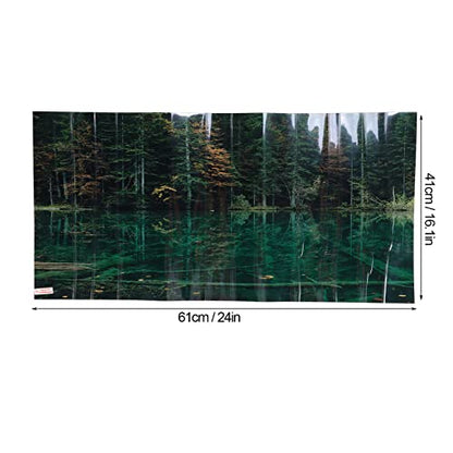 3D PVC Self Adhesive Fish Tank Wallpaper Sticker, Lake Reflection Pattern, for Aquarium Fish Tank Decoration, Premium 1 Roll (61 * 41CM) - size: 61*41CM