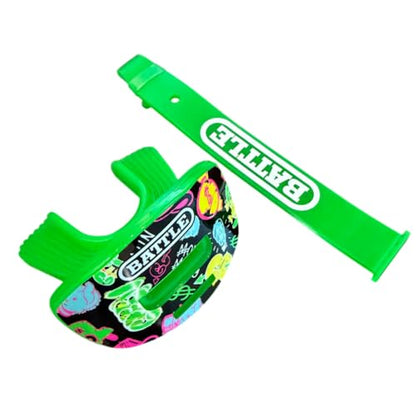 Battle Speed X Mouthguard with Interchangeable Thick Strap, for Football, Advanced Composite, BPA Free, Youth and Adult (Street Art Black) - color: Street Art Black