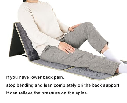 Prayer Rug with Back Support, Foldable Meditation Floor Chair (Gray) | Carrying Pocket, Thick Padded Islam Janamaz for Women and Men, Soft Foldable Travel Islamic Sajadah Carpet - color: Grey