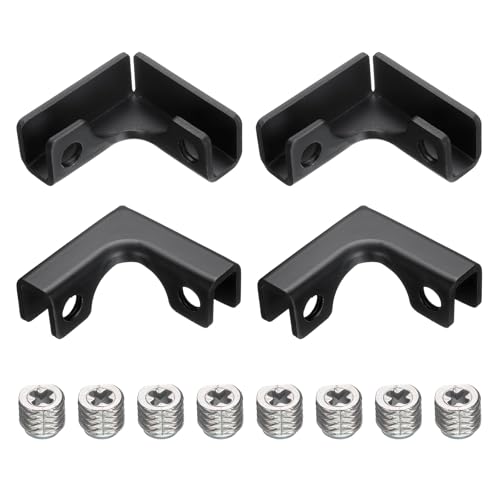 uxcell 4Pcs Glass Fixing Clip, for 8-10mm L-Shaped Glass Combination Fixing Bracket, Aluminum Alloy Reinforced Clip Clamp for Glass Display Cabinet, Fish Tank (Black) - color: Black, size: 8-10mm