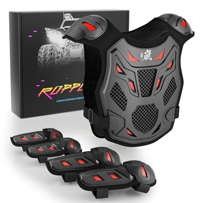 Kids Dirt Bike Gear - ROPPONGI Ran Series Thicken and Breathable Motocross Armor Suit for Boys and Girls, Youth Cycling Chest Protector for Mountain Biking and Motocross Riding