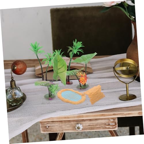 YARNOW 1Set Miniature Accessories with Artificial Trees and Floating Lily Pads for Fairy Garden and Micro Landscape Decor Fake Plants for Office Living and Aquarium Display
