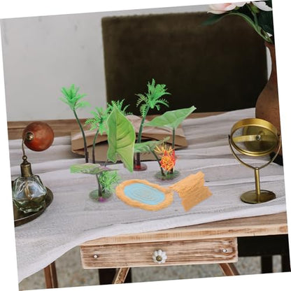 YARNOW 1Set Miniature Accessories with Artificial Trees and Floating Lily Pads for Fairy Garden and Micro Landscape Decor Fake Plants for Office Living and Aquarium Display