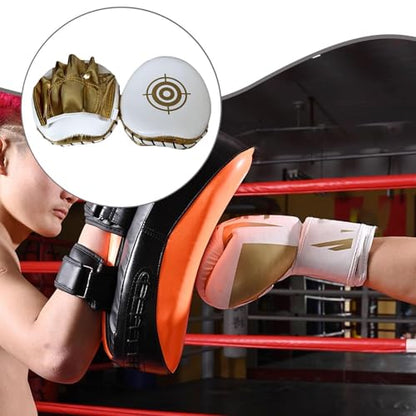 Curved Focus Punching Mitts Hand Professional 16x17x4.5cm Punch Pads PU Leather - color: Golden