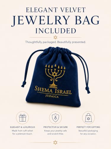 Made In Israel 14K Gold Plated Stainless Still Hamsa Necklace for Women – Jewish Symbol Pendant from Israel – Elegant Hebrew With Cubic Zirconia Dainty Religious Jewish Jewelry - color: Gold