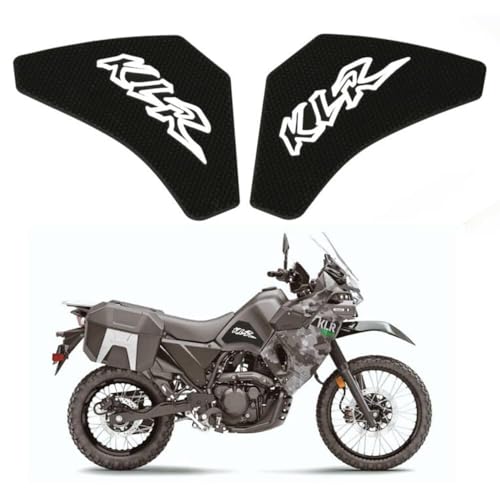 KLR650 Tank PAD Front Side Tank Pad Fuel Stickers Compatible with Klr650 2022-2025 3D Gel Tank Fuel Gip Decal KLR650 Sticker Pad (Black) - color: 144 Black