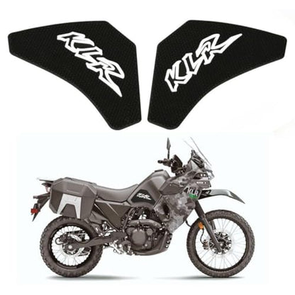 KLR650 Tank PAD Front Side Tank Pad Fuel Stickers Compatible with Klr650 2022-2025 3D Gel Tank Fuel Gip Decal KLR650 Sticker Pad (Black) - color: 144 Black