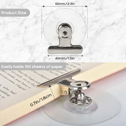 Self Adhesive Metal Clips, 12 Pcs Upgrade Strong self-Adhesive Clips for Hanging and Organization, Spring Clip for Paper Poster Tapestry Photo Wall Teacher Student Home Kitchen Office, Silver - color: Silver
