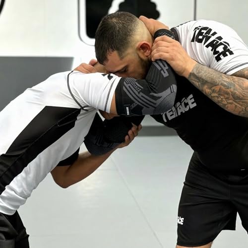 Tenace Jiu Jitsu Elbow Brace, Grappling - Compression Elbow Protection and Padded MMA, BJJ, Muay Thai, Judo - High Durability and Performance Unisex - size: Medium