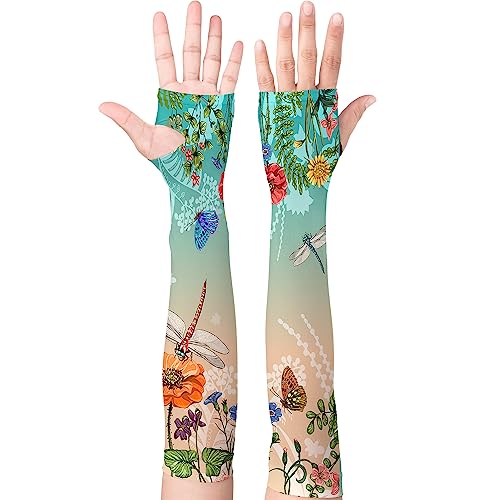 YPHCDO Gardening Sleeves for Women Farm Sun Protection Thorn Proof Cooling Arm Sleeves to Cover Arms for Garden Sports - color: Green