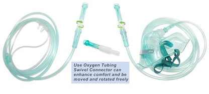 Oxygen Tubing Swivel Connectors, 360-Degree Rotation, Cannula, Hose, Tube Connectors, Oxygen Line Splitter,Standard Size - Male/Female，10-Pack