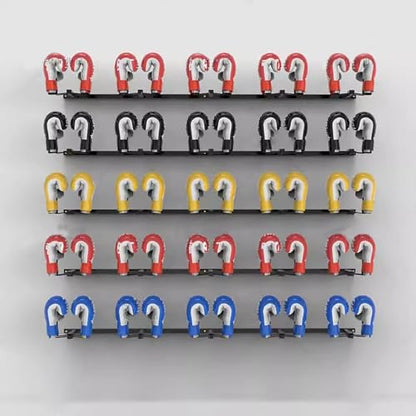 WDJBPSH Wall Mounted Display Boxing Glove Holder, Black Powder Coated Storage Rack with Metal Hook, Hold 2/3 / 4/5 Pair of Training Gloves Dryer - size: 180cm/70.8in long