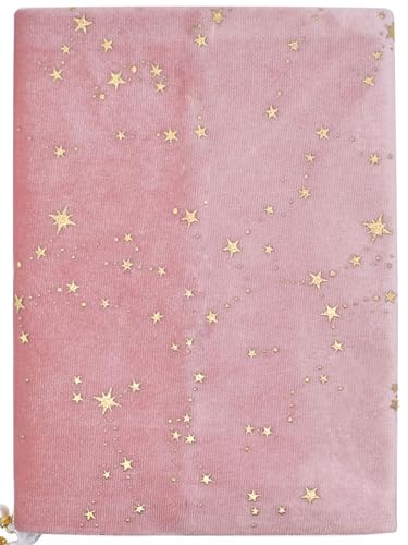 BLBMH 5.5x8.5 Fabric Bible Cover Non-Stretch | Built-in Bookmark | Handmade Washable Book Cover for Paperback Journal Privacy Reading Gift for Women - Velvet Pink - color: Velvet Pink, size: 8.5in