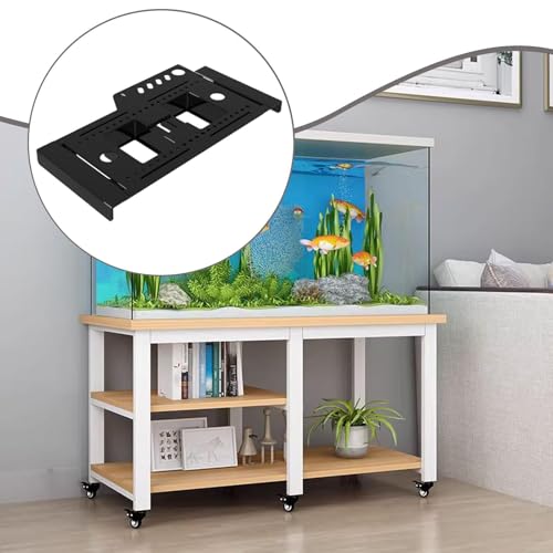 Qianly Fish Tank Storage Rack Tool Storage Holder Organizer with Retractable Accessories PP Construction Easy Installation Suitable for Aquarium, Black