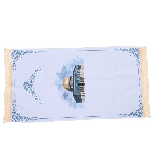 Tissting Cotton Prayer Mat with Tassels - Portable Meditation Rug for Adults Kids, Soft Non Shedding Fabric with Traditional Design for Home Travel Use