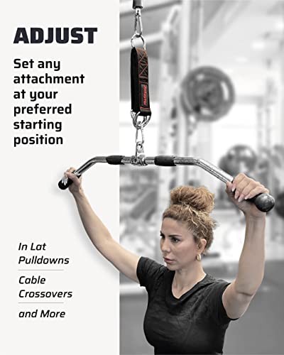 THEFITGUY Cable Extension Strap for Cable Machine Attachments, Gym (Single) | Multifunctional heady-duty strap with 5 length options for cable machines, handles, ropes, pull-up bars & more