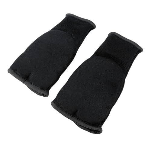 Keenso 2 Pcs Gel Knuckle Guard Boxing Gloves Hand Wraps, Anti Slip Half Finger Inner Gloves for Kickboxing with Wrist Support (Black)