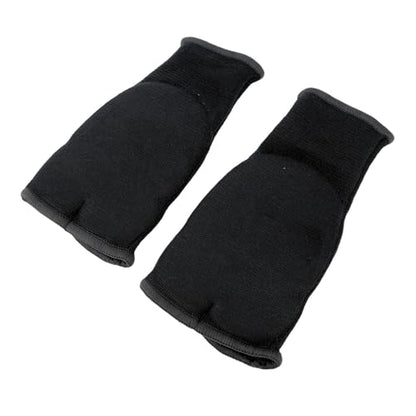 Keenso 2 Pcs Gel Knuckle Guard Boxing Gloves Hand Wraps, Anti Slip Half Finger Inner Gloves for Kickboxing with Wrist Support (Black)