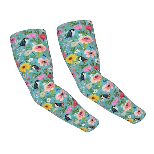 Arm Sleeves Outdoor Garden Sports Cooling Sun Sleeve for Women Men Farm - color: Bird
